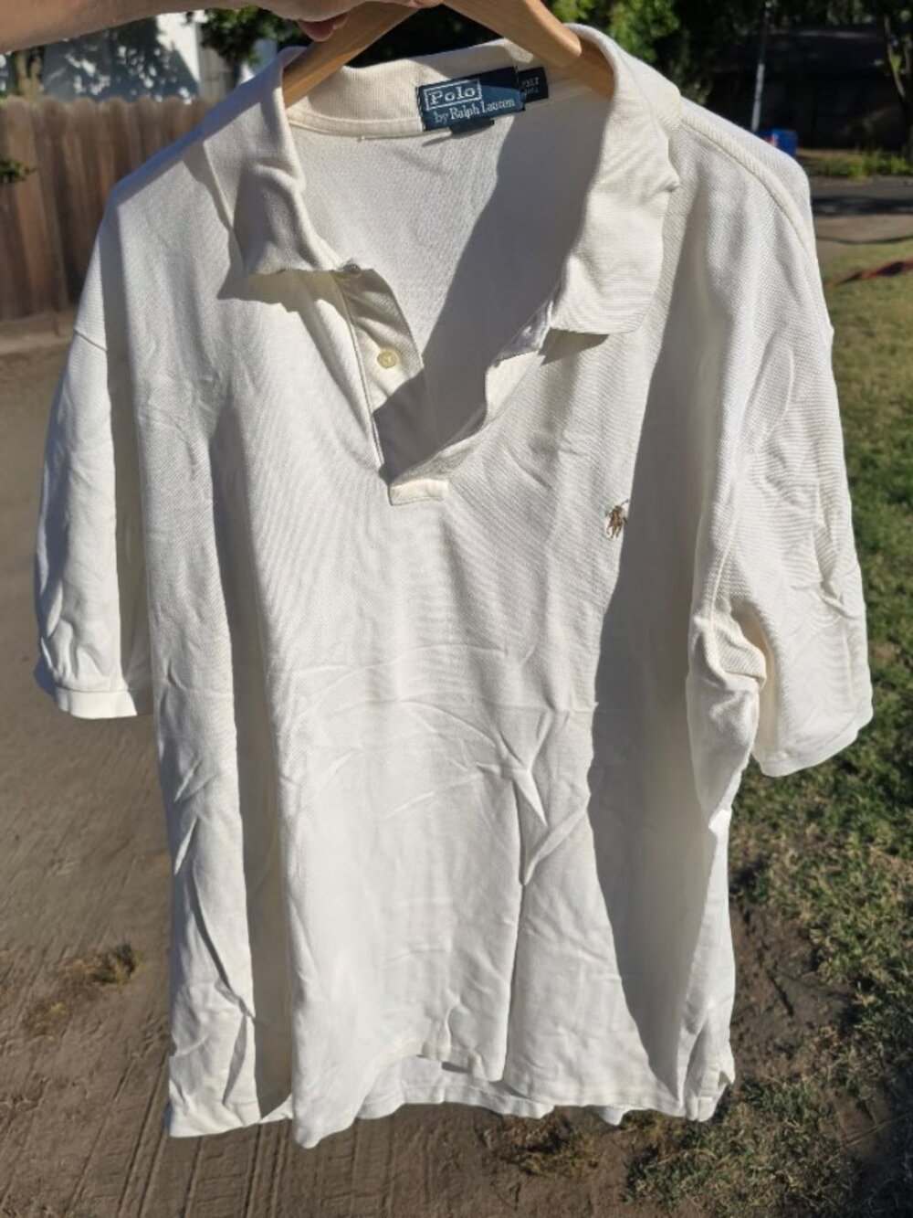 Polo Ralph Lauren Polo Shirt Cream Color  Sized 2XLT   XXL Tall   Good condition